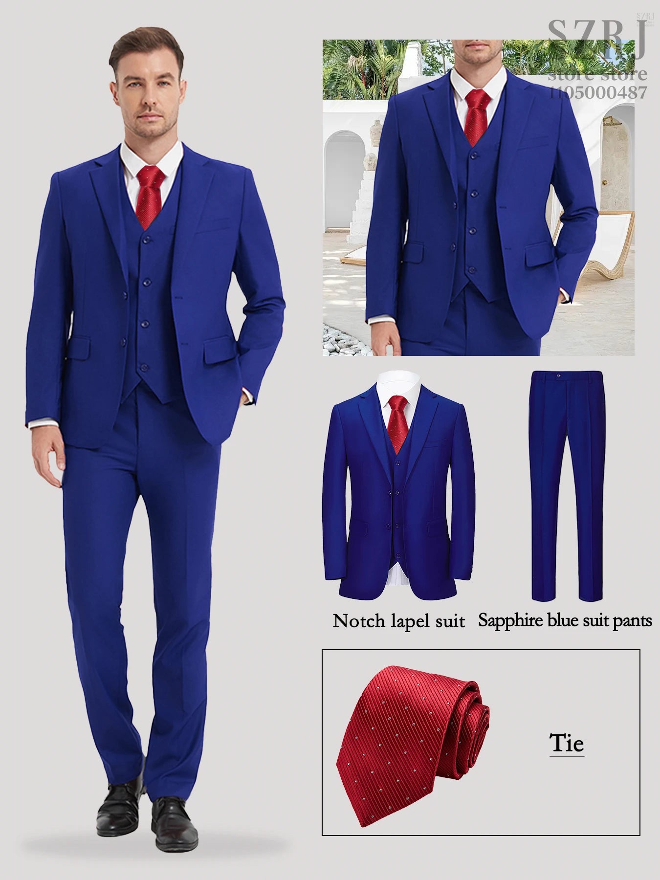 Gentleman Red Tie Suit